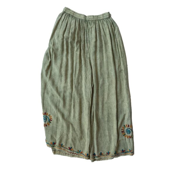 Bohemian Harem Pants Embroidered hippie Boho Wide Leg Palazzo Open Lounge - Picture 2 of 11